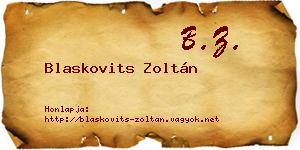 Blaskovits Zoltán névjegykártya