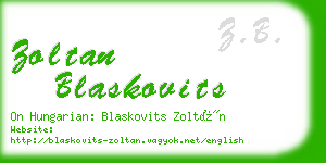 zoltan blaskovits business card